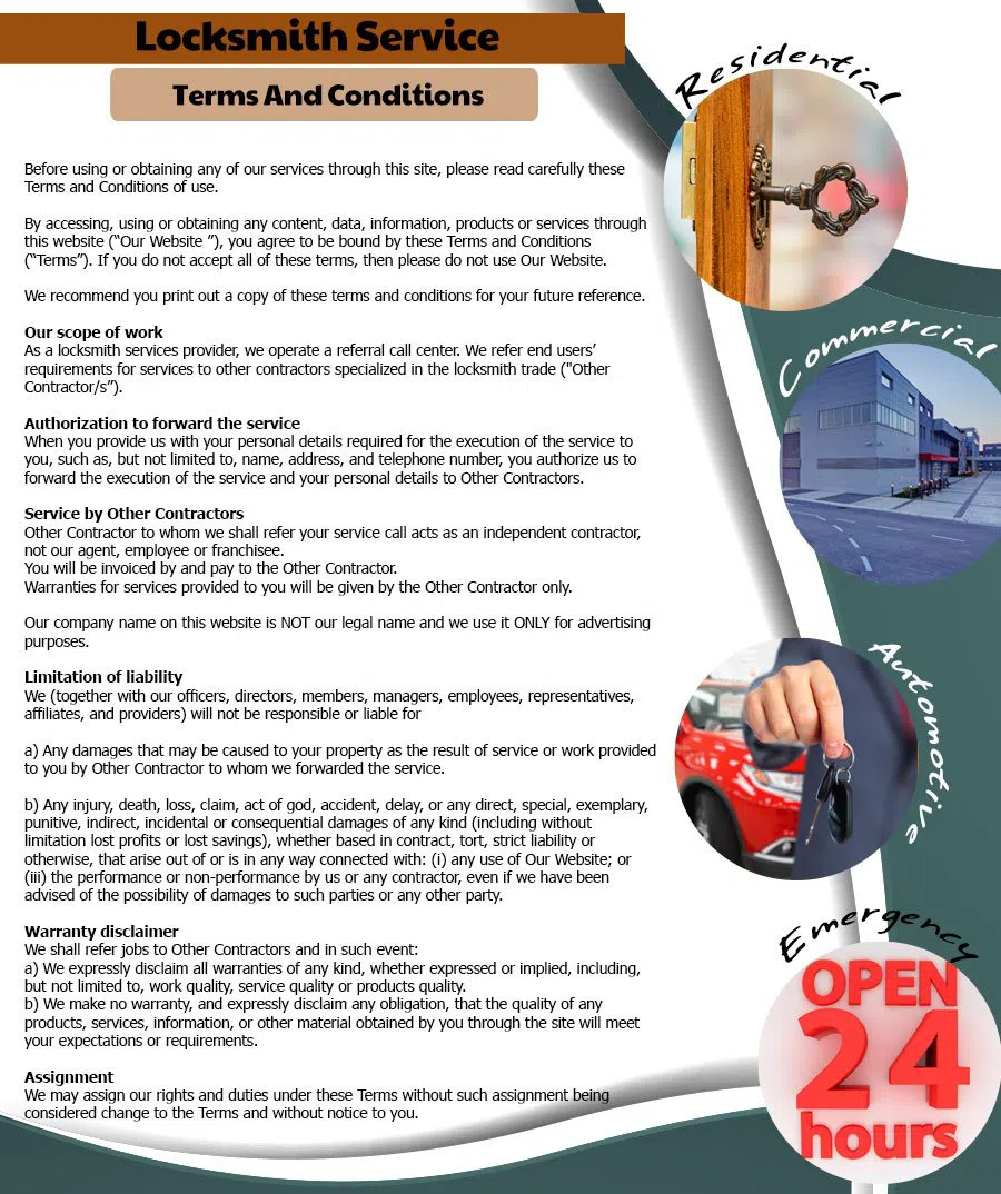 Interstate Locksmith Shop Palo Alto, CA 650-946-3420 - Terms-and-conditions