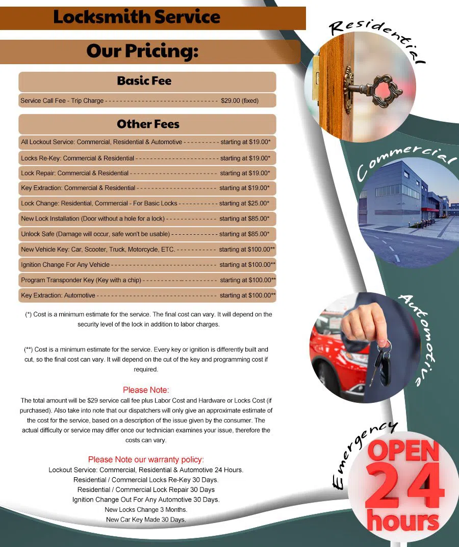 Interstate Locksmith Shop Palo Alto, CA 650-946-3420 - pricing